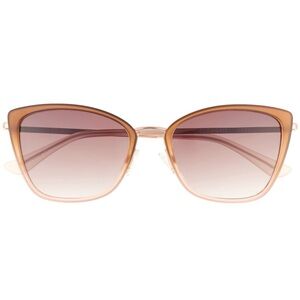 QUAY Clickbait Sunglasses Polarized Rose Gold Honey Coral Ombre Frame Brown Lens